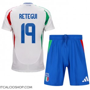 Italia Mateo Retegui #19 Seconda Maglia Bambino Europei 2024 Manica Corta (+ Pantaloni corti)